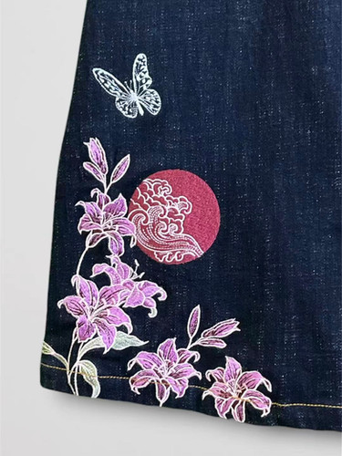 今昔 KJ-29281 こんじゃく ALL刺繡デニムスカート | 【公式】参丸一