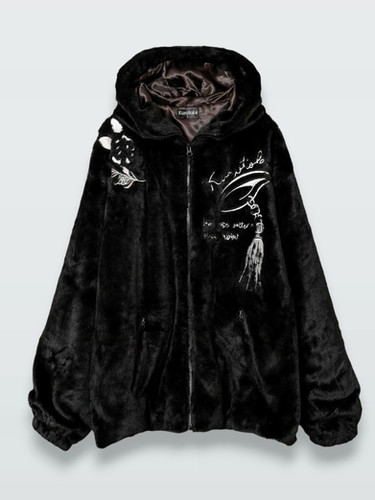 ○黒菟華AL-759043 -80 -kurotoka - 『梟と蔦』総刺繡耳付きシルエット