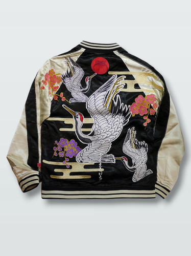 参丸一 サンマルイチ カエル刺繍 リバーシブルスカジャン XL 参丸一（サンマルイチ）鶴蛙 刺繍 リバーシブルスカジャン SM