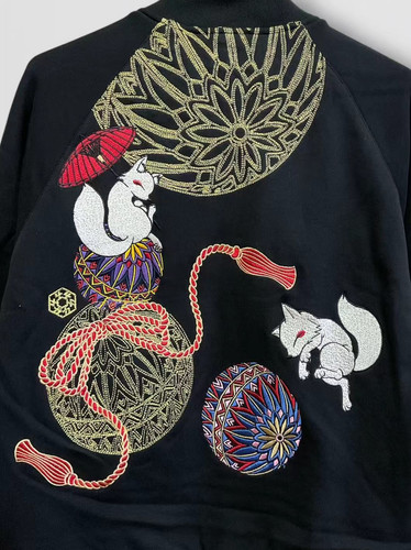 今昔 KJK-20029 こんじゃく『鞠つきこんぎつね』総刺繍ジャケット