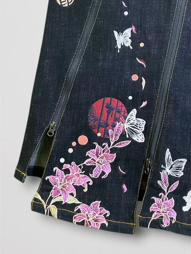 今昔 KJ-29281 こんじゃく ALL刺繡デニムスカート | 【公式】参丸一