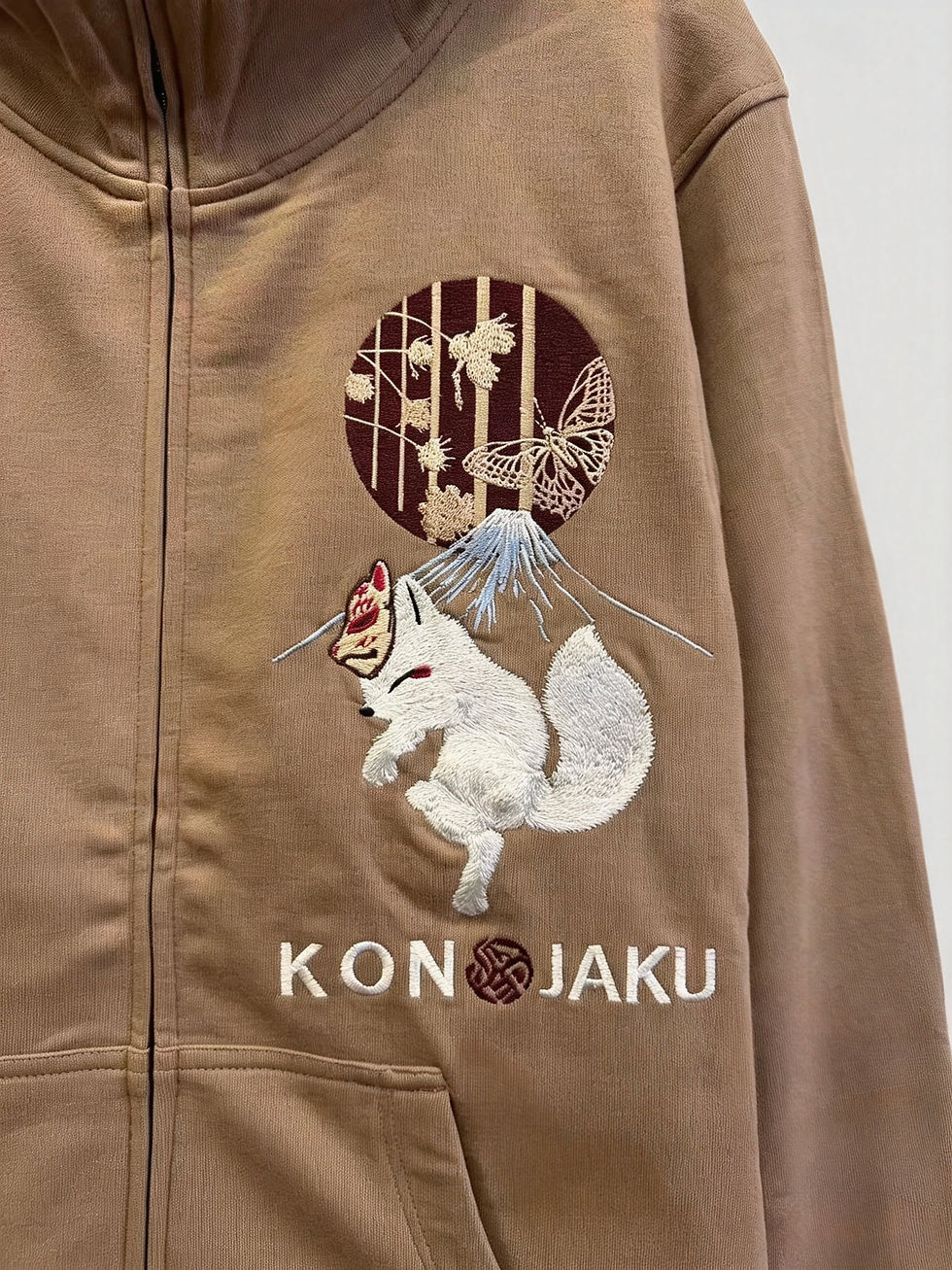 Thumbnail: 今昔 KJ-29165 #105 こんじゃく『 大正レトロ風』ALL刺繡 パーカー