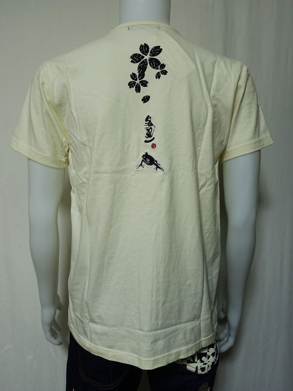 サムネイル： 参丸一 ST-80018  ｰ7  サンマルイチ『スケルトン蛙』ヘンリーネック半袖Tシャツ