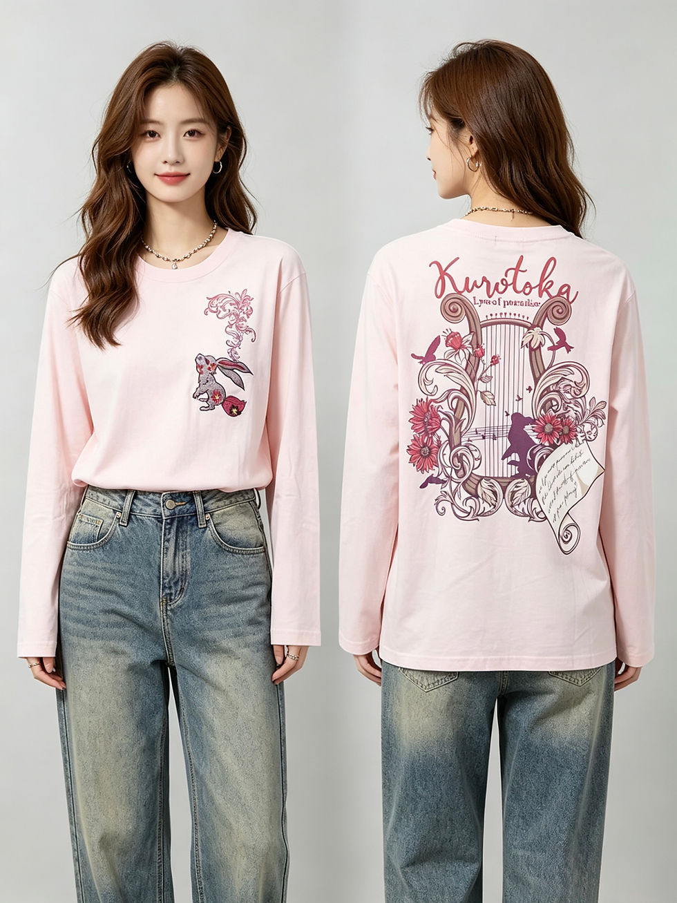 サムネイル： 黒菟華 ALｰ759071 #18『Lyre of paradise楽園の竪琴』長袖Tシャツ
