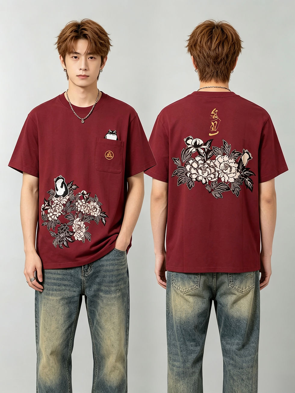 縮圖：参丸一 SM-30814 -7 サンマルイチ『モノクロ蛙』半袖Tシャツ