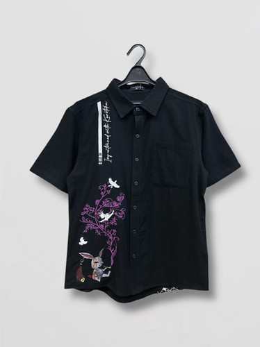 黒菟華AL-759013 - KUROTOKA『黒菟華 ロゴ』ALL刺繍半袖シャツ