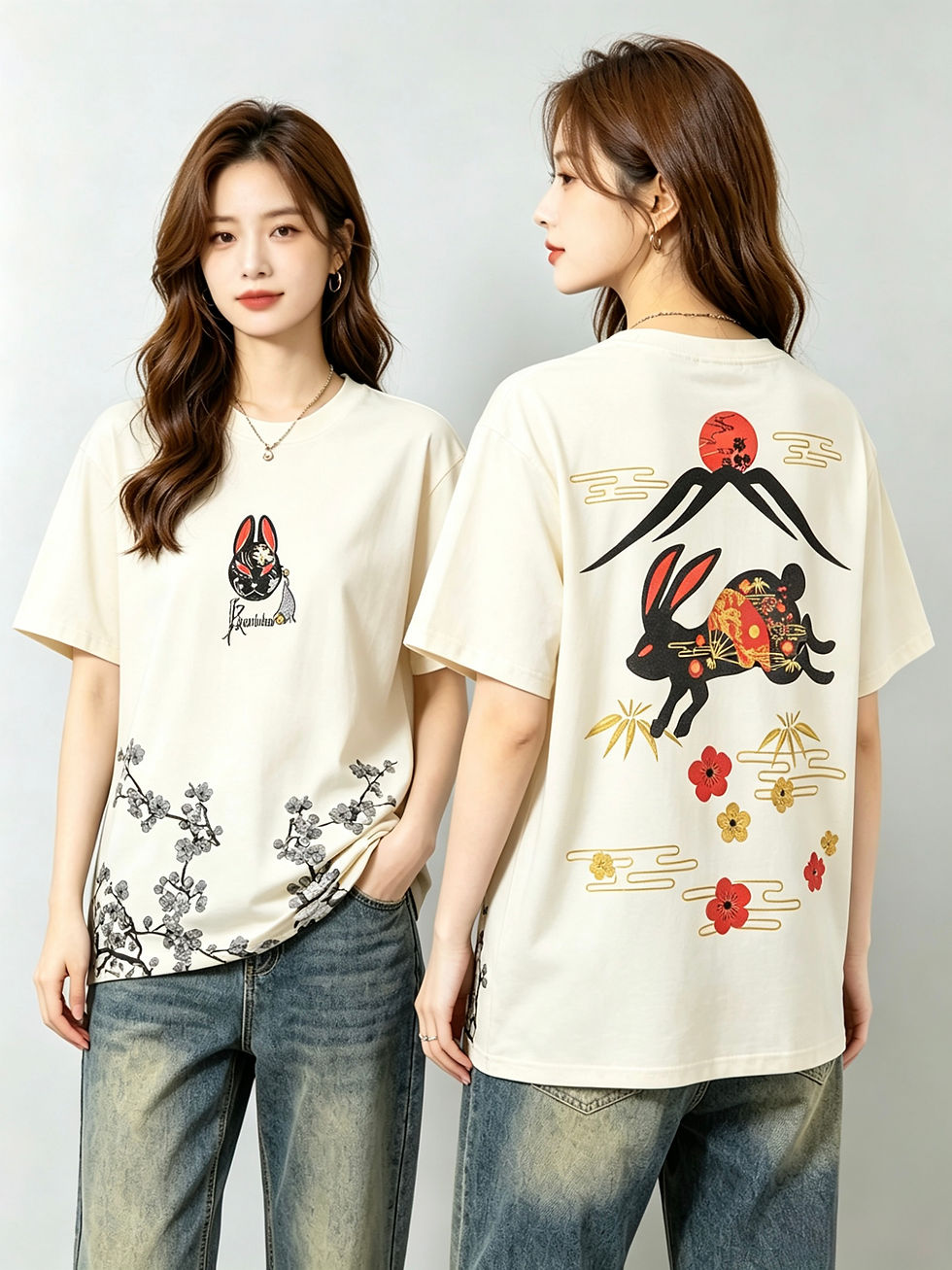 縮圖：黒菟華AL-758012 -4  kurotoka 梅黑兎華 半袖Tシャツ