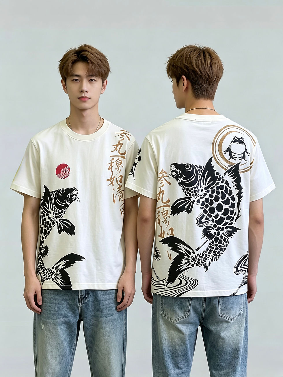 Thumbnail: 参丸一 ST-50063 -14 サンマルイチ『舞う鯉』半袖Tシャツ