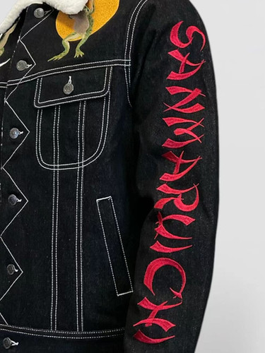 にこまるページ ○参丸一 SOU-50039 -118 サンマルイチ『万歳蛙』総刺繡 防寒 ボア