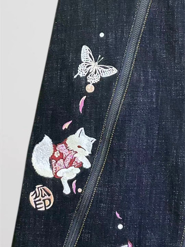 今昔 KJ-29281 こんじゃく ALL刺繡デニムスカート | 【公式】参丸一