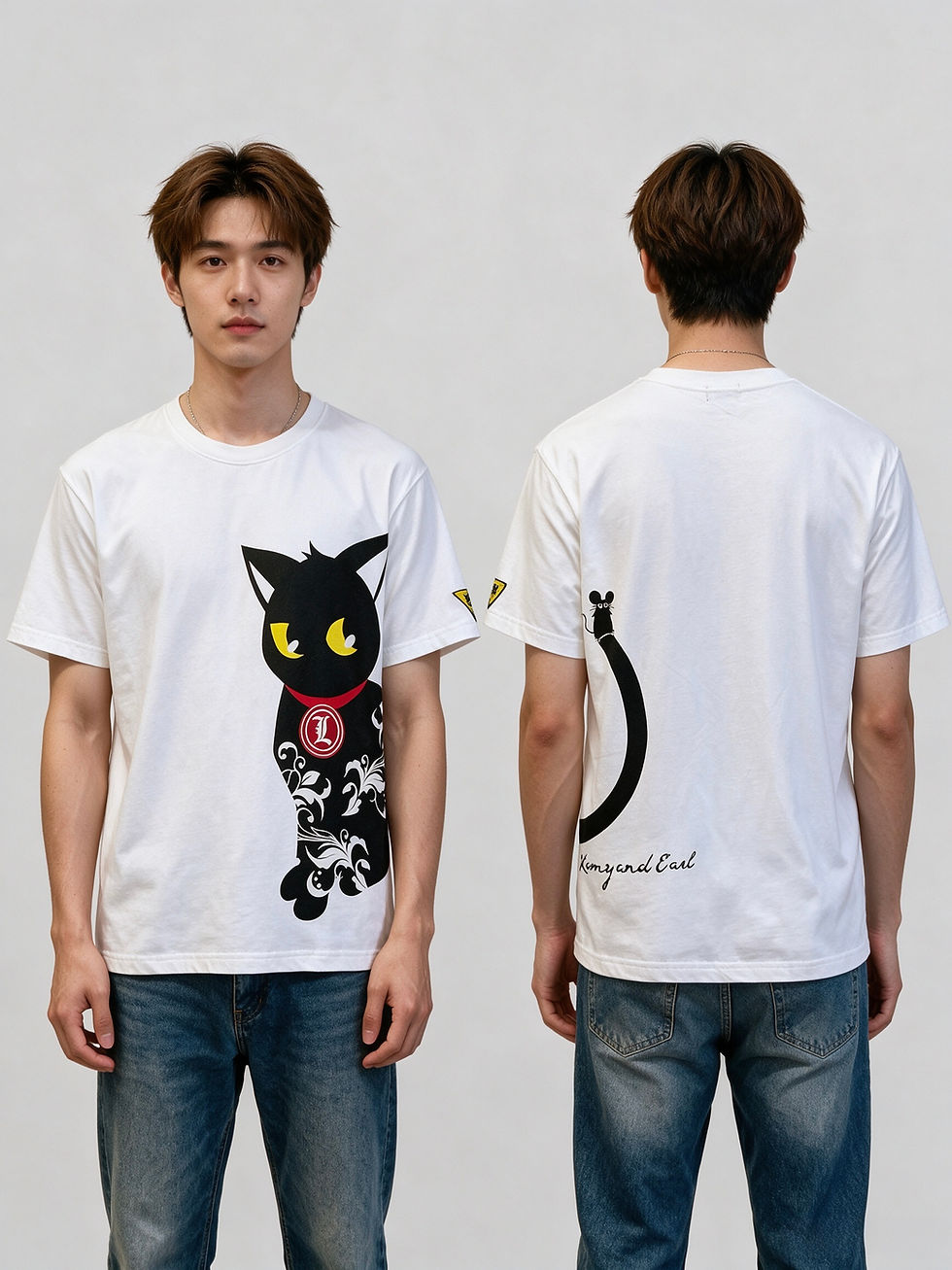 Thumbnail: LiN  AL-75041 #13 Lamy and Earl 『チラッとこっちミールアール 』半袖Ｔシャツ