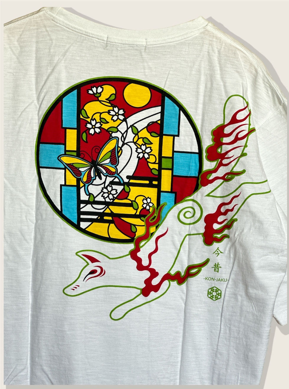 縮圖：今昔 KJT-20016  -2  こんじゃく『狐』ゆったり半袖Tシャツ