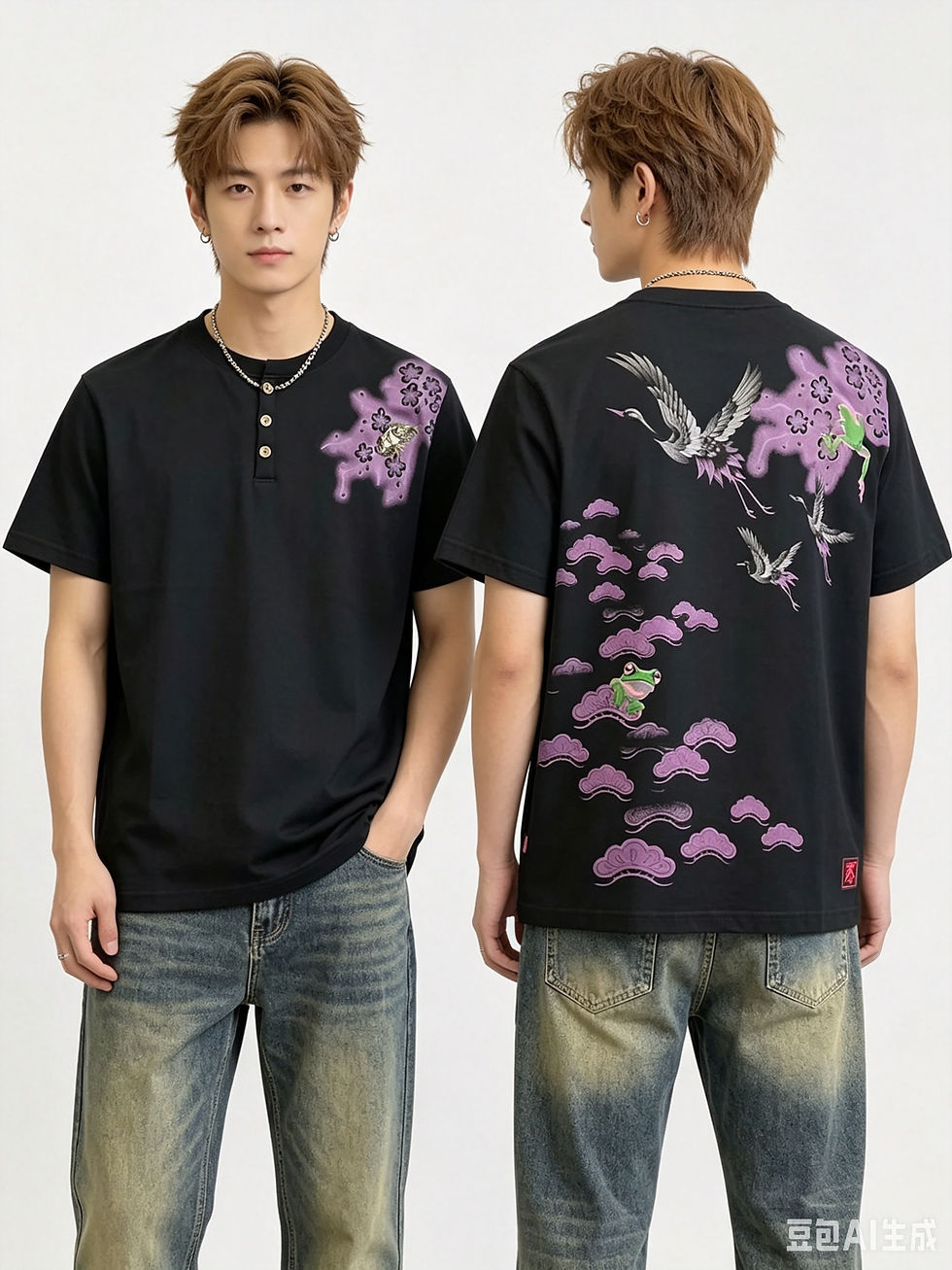 縮圖：参丸一 SM-202104 -10  サンマルイチ『和風景』ヘンリー半袖Ｔシャツ