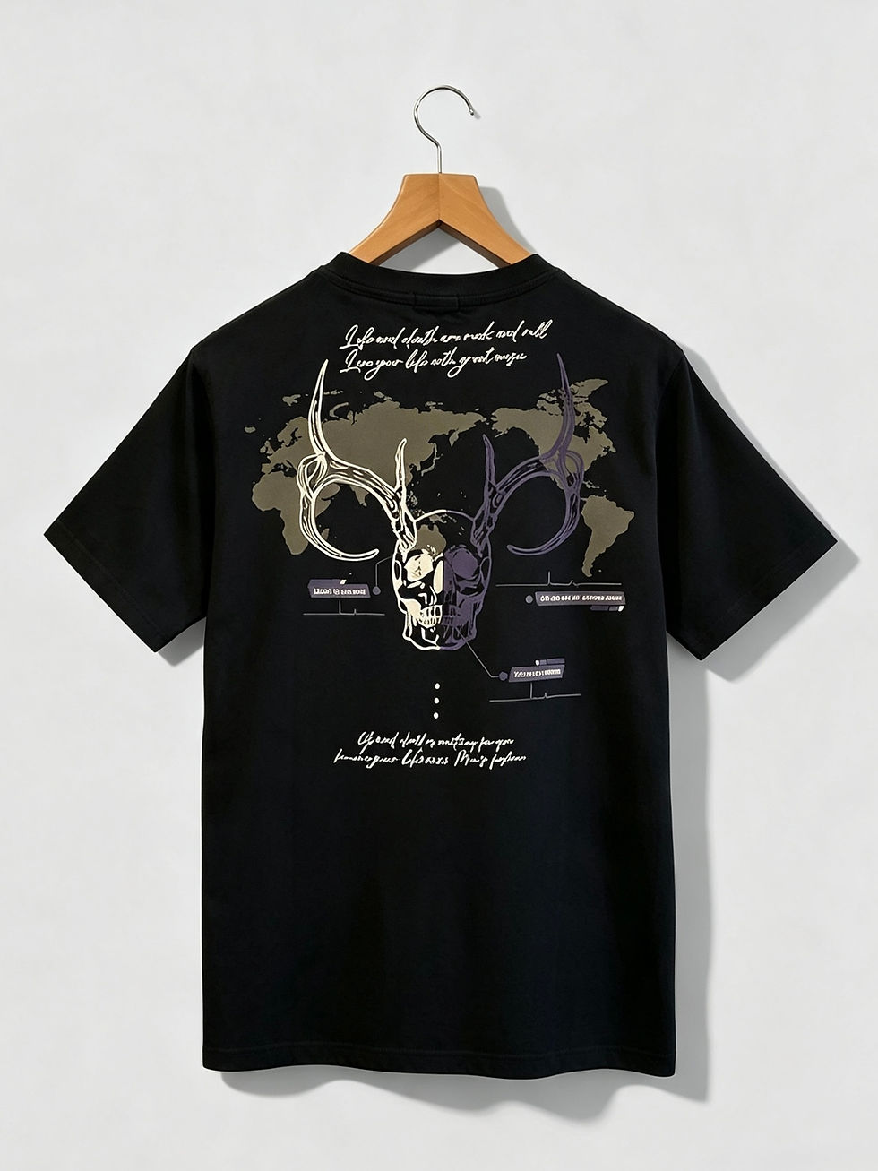 サムネイル： LiN AL-759001 -15 久遠 KUON スカルプリント 半袖Ｔシャツ