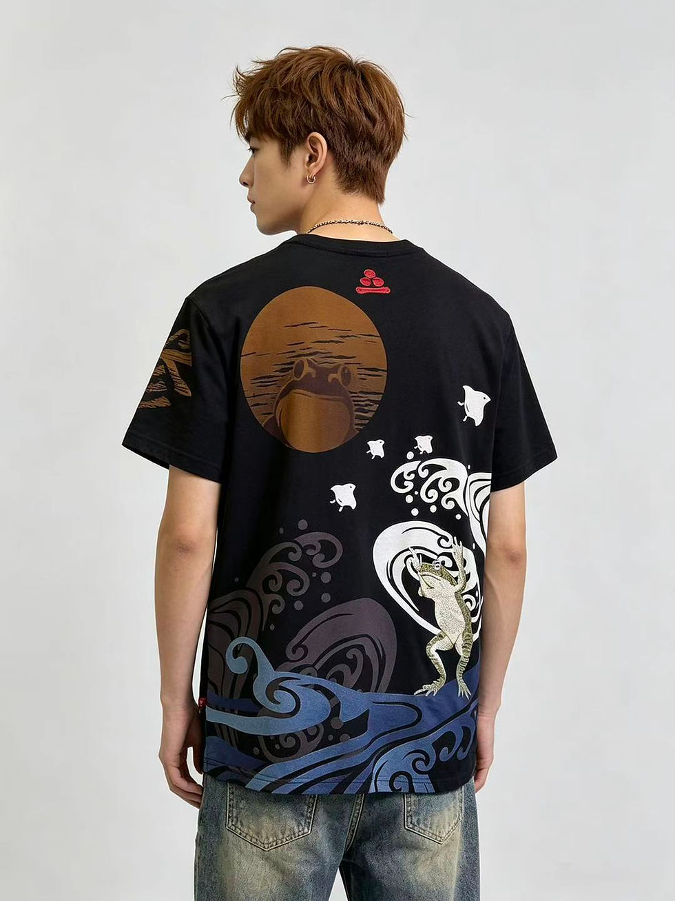 縮圖：参丸一 ST-50049 #6 サンマルイチ『おぼろ月万歳蛙』半袖Tシャツ