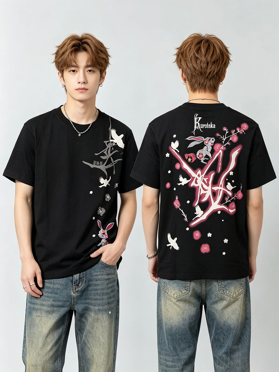 Thumbnail: 黒菟華 AL-759009 #22 kurotoka『華』半袖Tシャツ