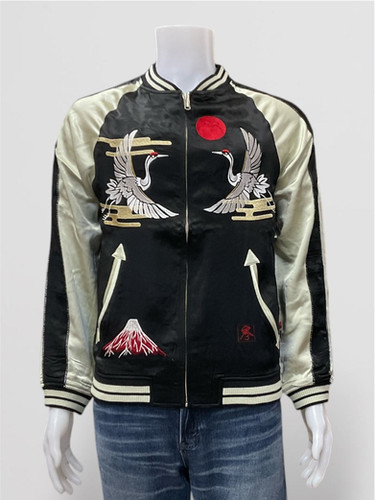 参丸一スカジャン 参丸一 SM-30612 -98 サンマルイチ『花札猪鹿蝶』総刺繡