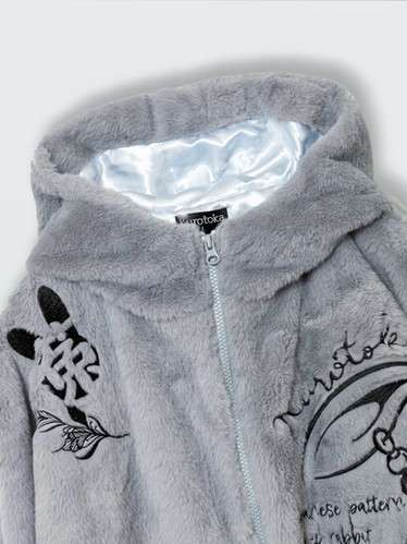 ○黒菟華AL-759043 -80 -kurotoka - 『梟と蔦』総刺繡耳付きシルエット