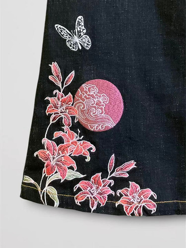 今昔 KJ-29281 こんじゃく ALL刺繡デニムスカート | 【公式】参丸一