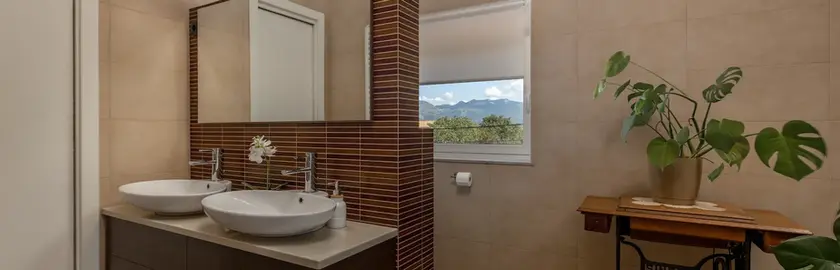 Spacious bathroom with double sink in Terra Magica Room Grobnik Rijeka