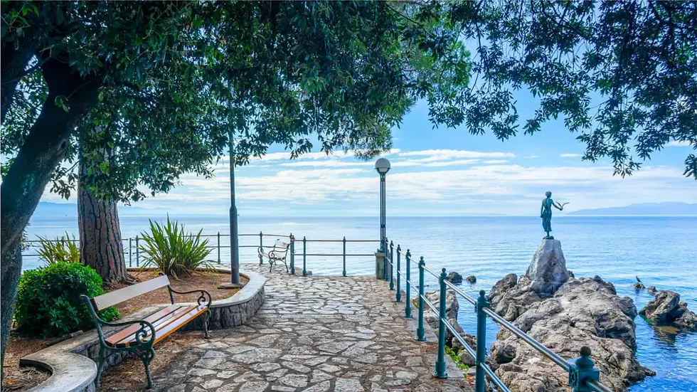 Girl with the Seagull statue in Opatija Croatia