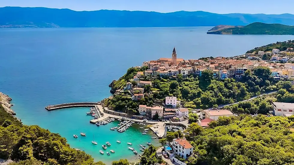 Krk Town historic waterfront on Krk Island Croatia