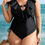 Thumbnail: Ruffle drawstring one piece