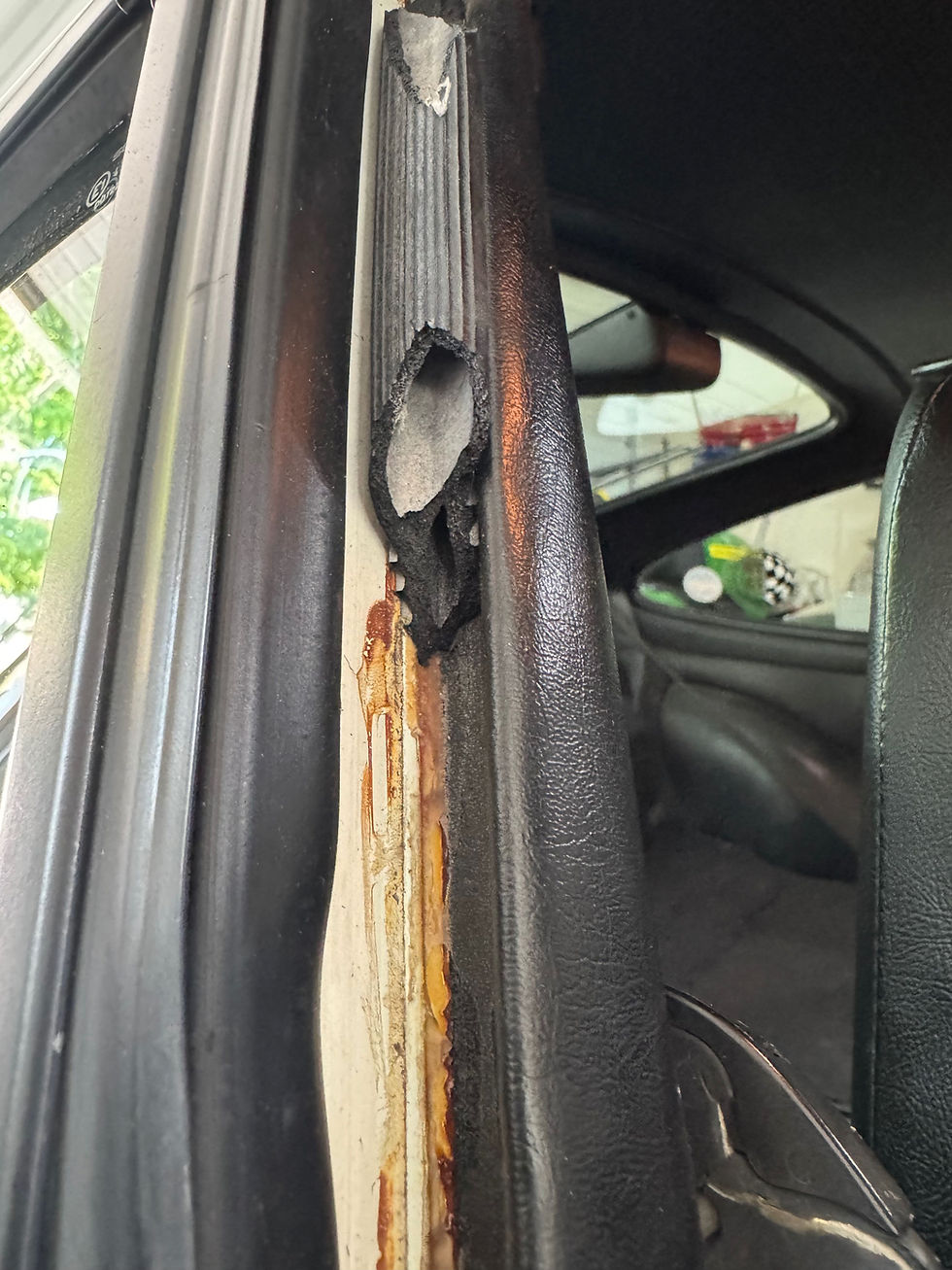 There was some poor work done on this window at some point, and it looks like rather than deal with it properly they slopped in a bunch of glue. Thanks a lot, guys. 