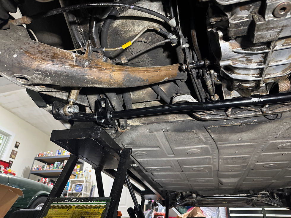 The rear bar uses the stock mounts (mine were already reinforced with ER mounts) and a new bracket. 