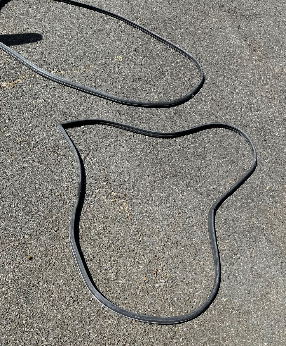 I left the new seals out in the hot sun while I was busy cleaning up the door frames. This just helped make sure that the rubber was soft and pliable. 