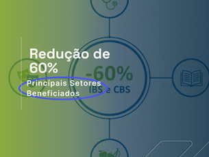 Imagem infografica representado setores que possuem redução de 60% na reforma tributaria