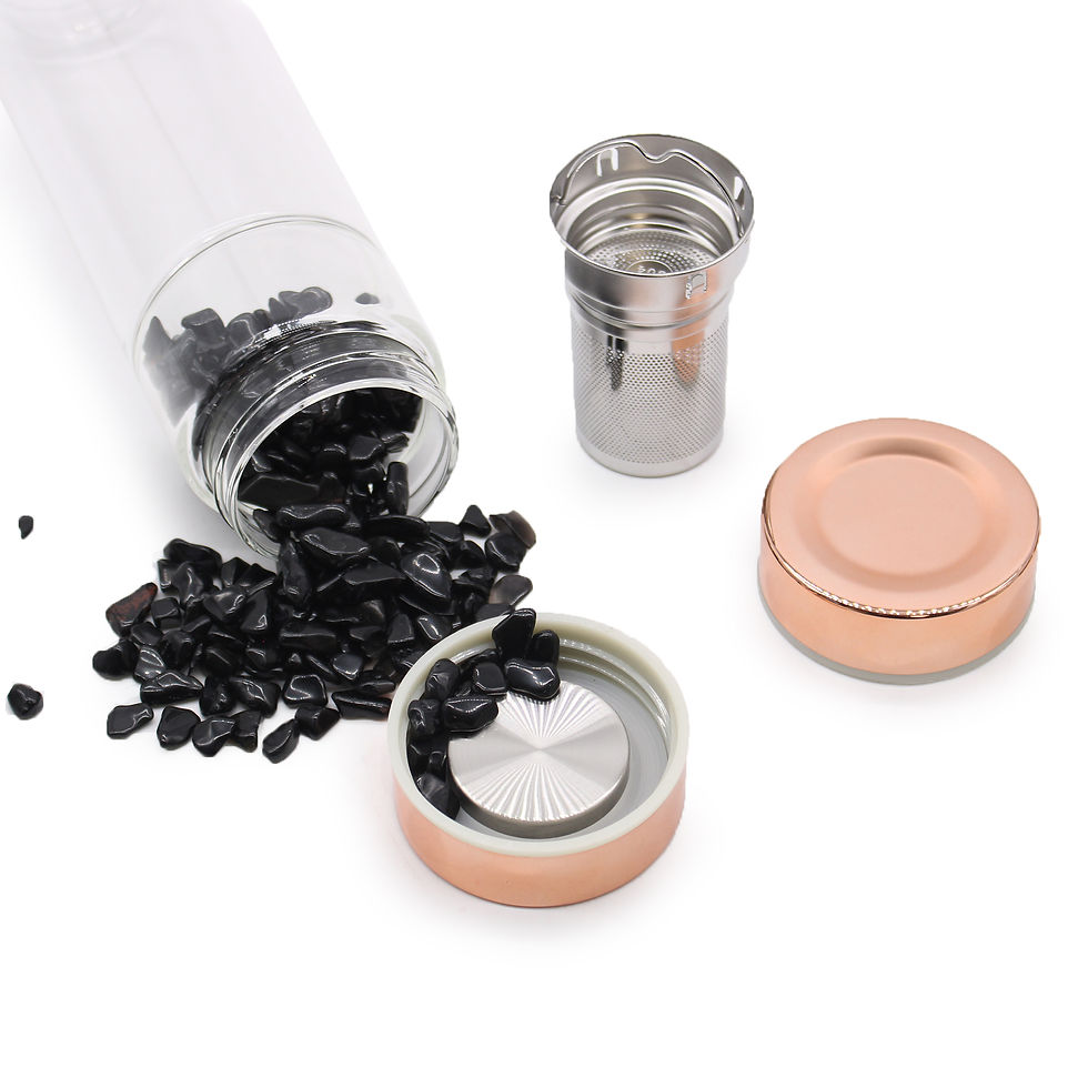 Miniaturbild: Kristallglas Tee Sieb Flasche – verschiedene Sorten