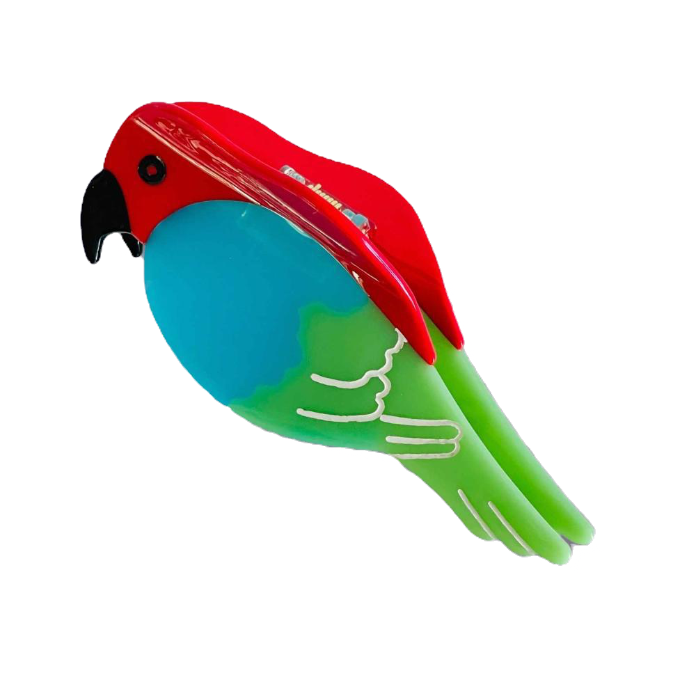 Pince à cheveux perroquet rouge