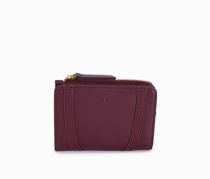 Portefeuille en cuir "Roza", bordeaux