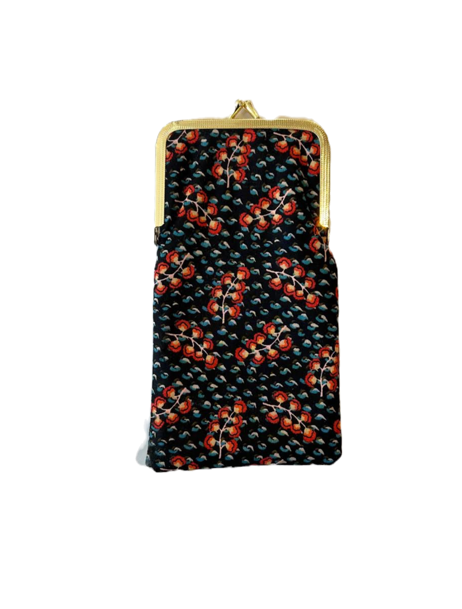 Etui à lunettes, fleurettes