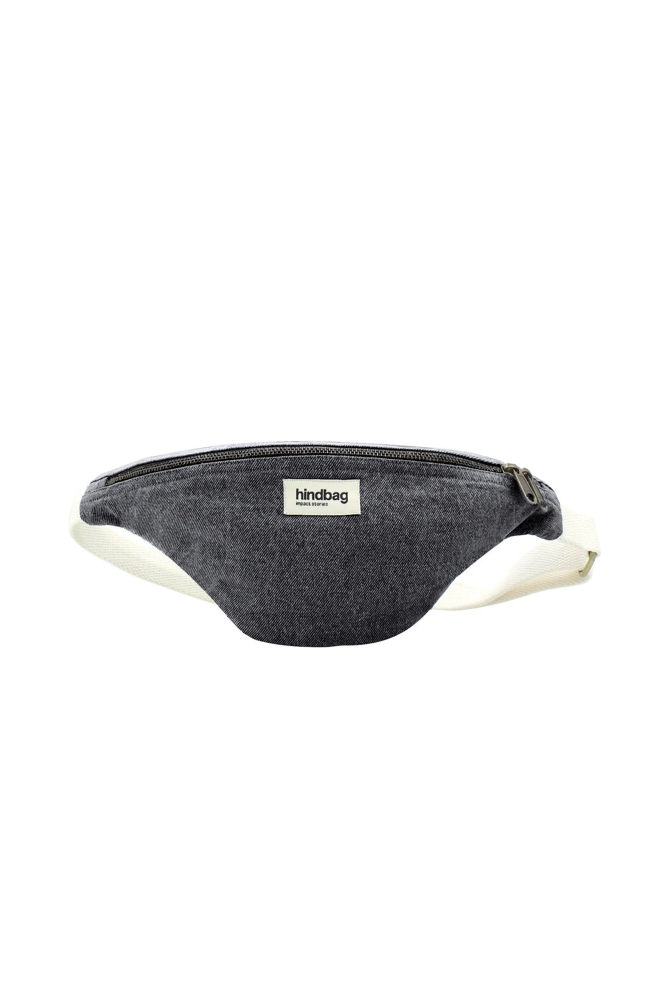 Sac banane en coton bio, denim gris