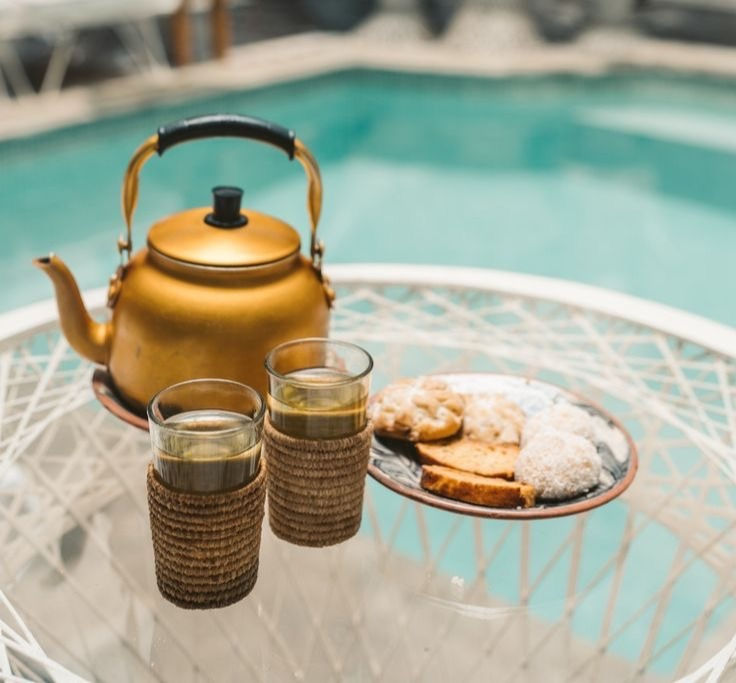 Moroccan mint tea served in glasses