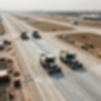 Heavy machinery on road construction by admixture chemical manufacturers.