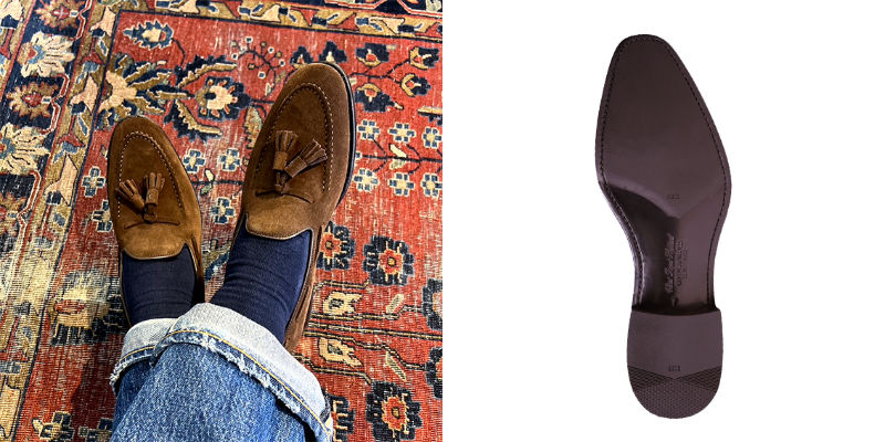 ホワイトデニムとミルクティーカラーシューズ