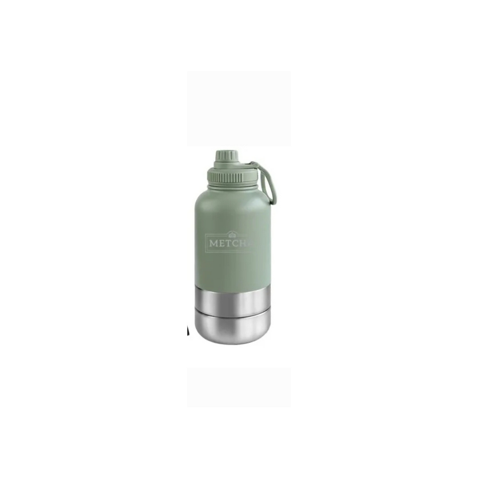 Miniaturbild: METCHA Hundewasserflasche 3in1 32oz Edelstahl BPA-frei Napf Futter Reise