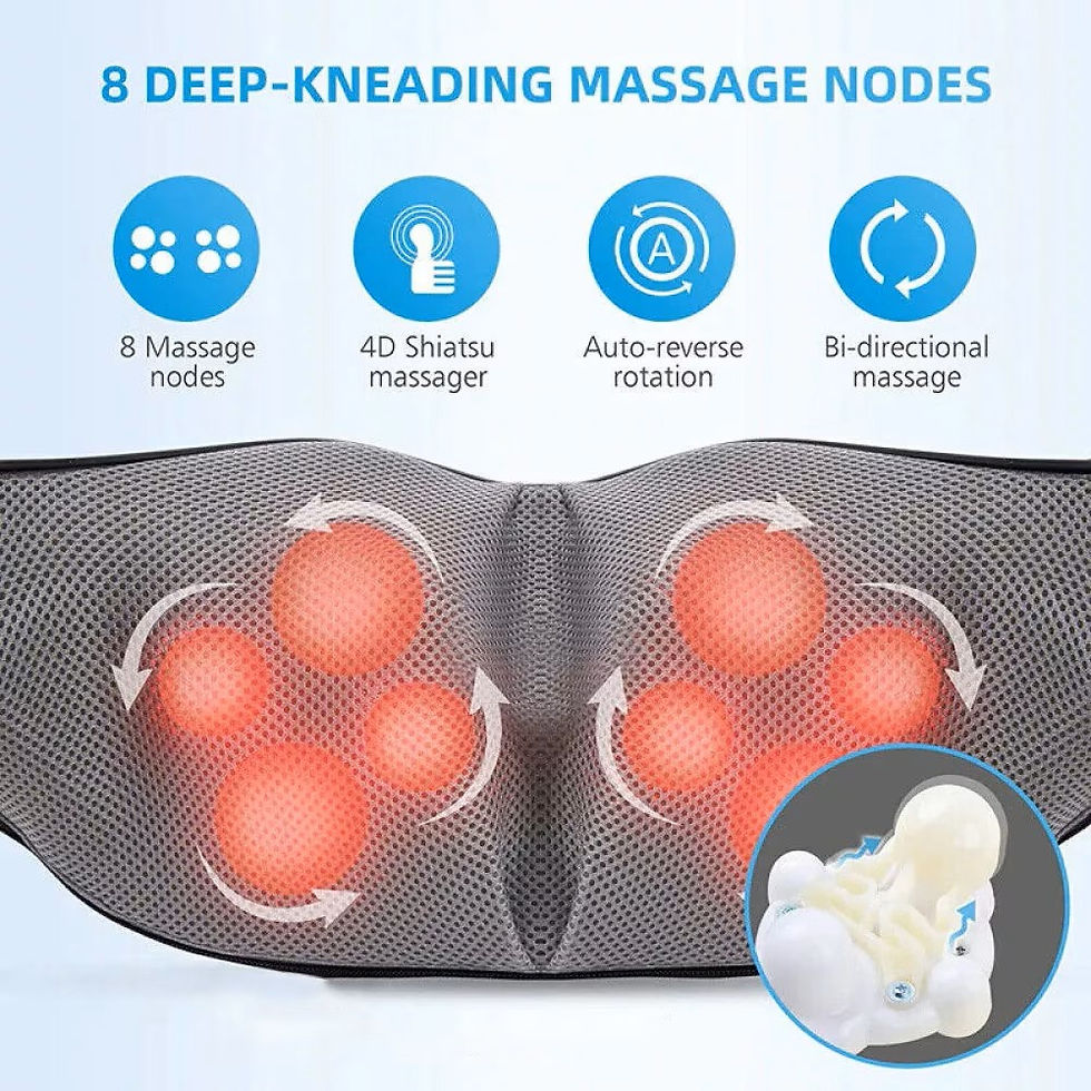 Miniaturbild: Shiatsu-Nackenmassagegerät mit rotierenden Massageköpfen und Wärmefunktion.