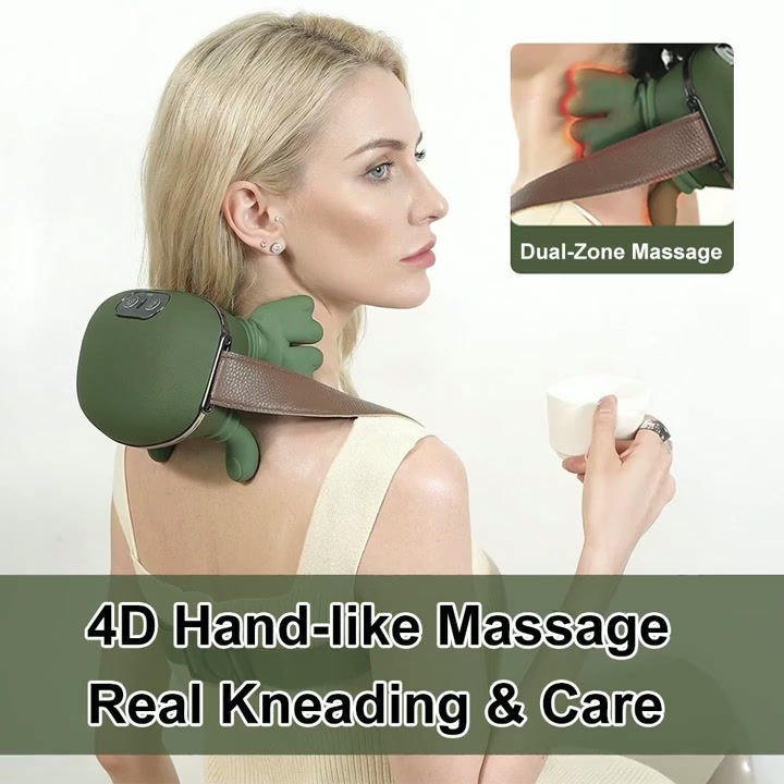 Miniaturbild: Ein USB-betriebenes Nacken- und Schulterwärmer-Massagegerät mit 6D-Manualsimulat