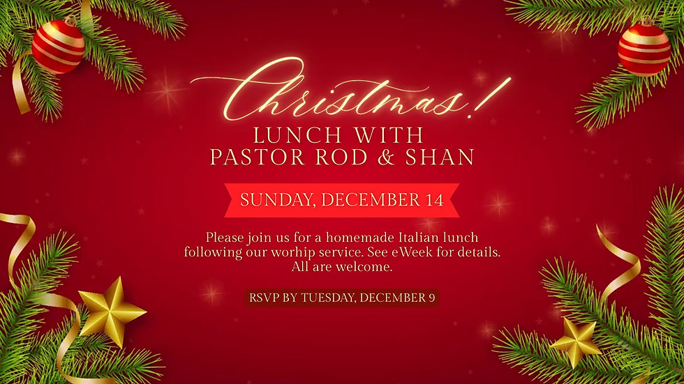 Christmas Lunch with Pastor Rod & Shan
