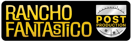 Gold and silver coloured logo for Rancho Fantastico Post