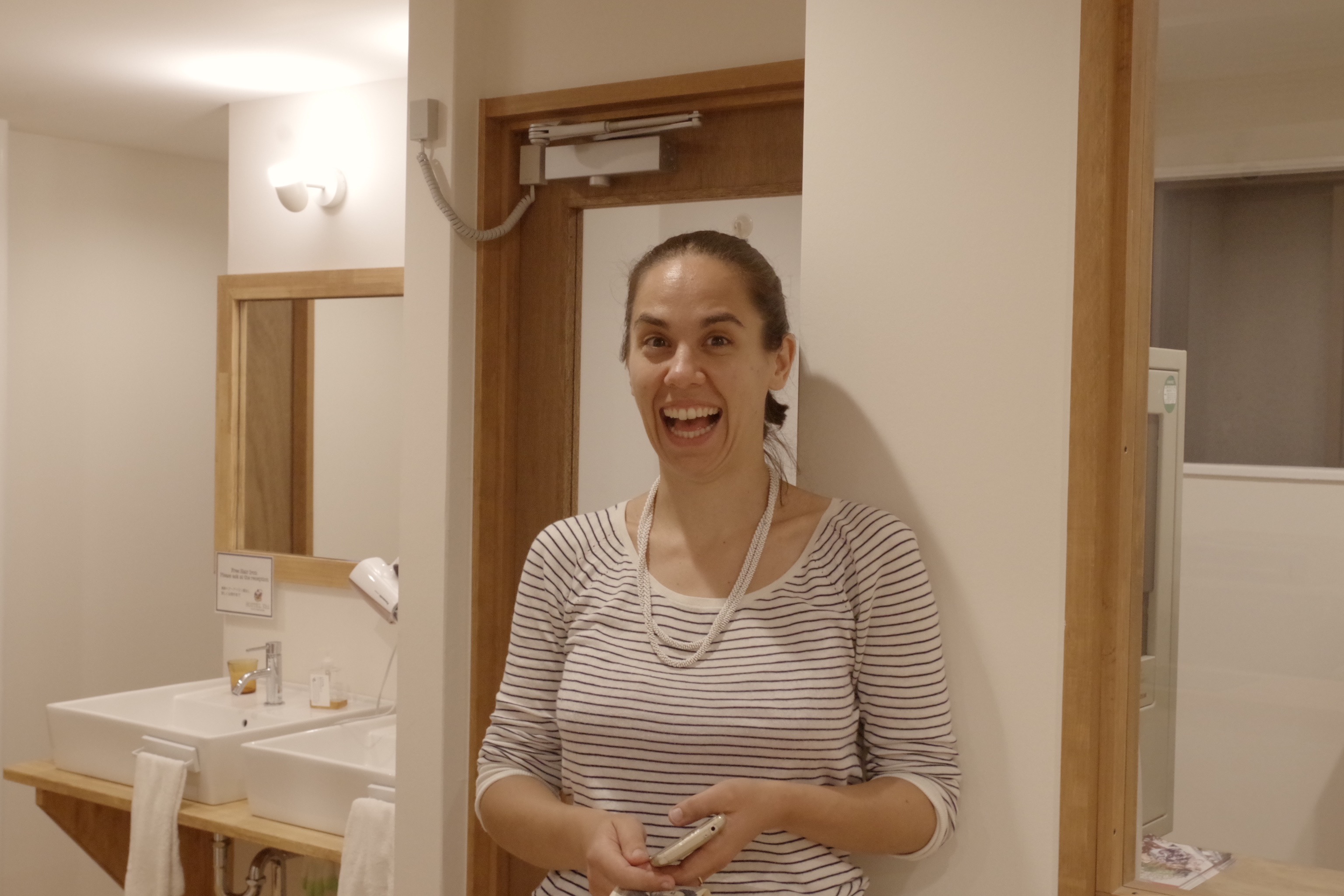 Guest smile at HOSTEL Ebi