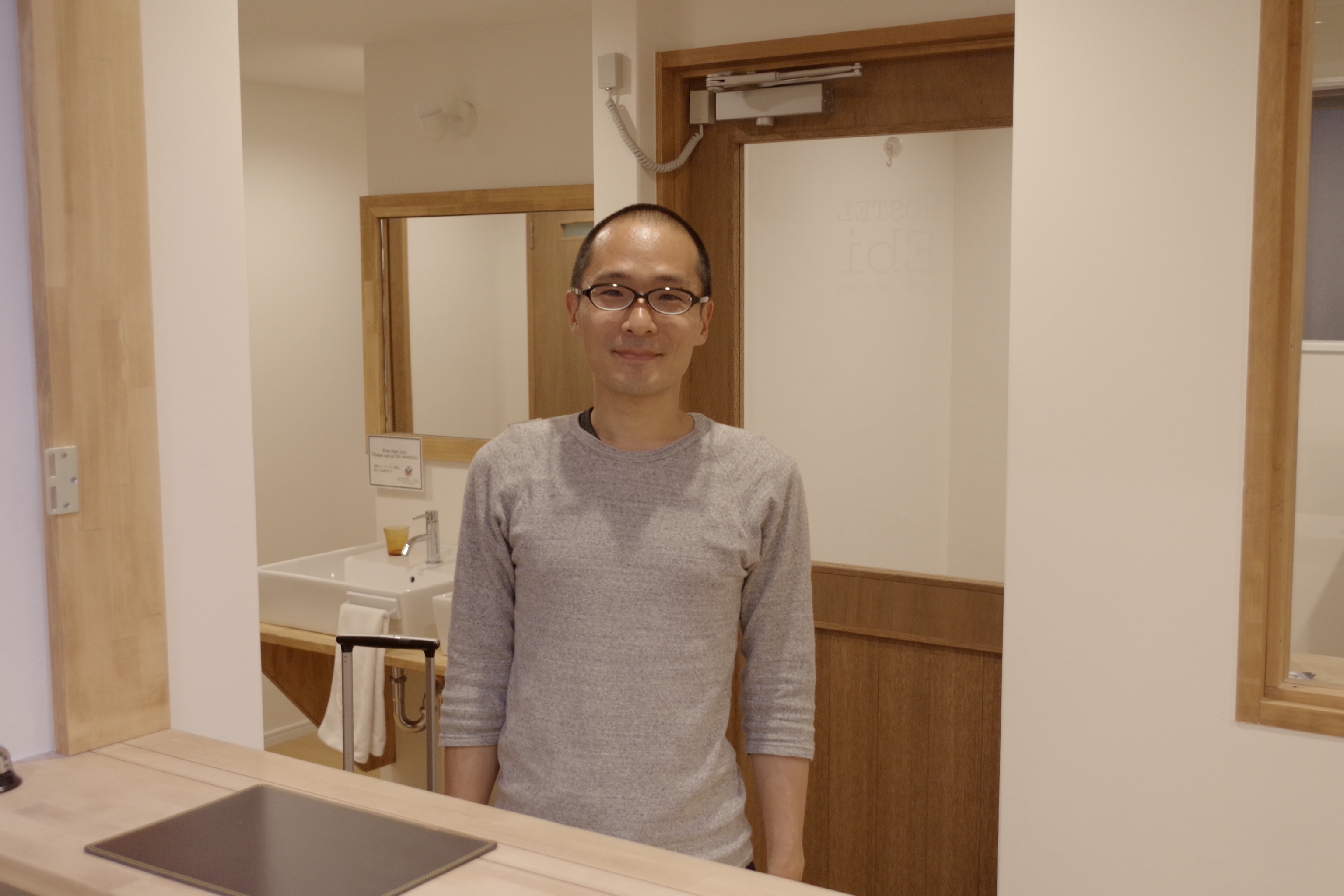 Guest smile at HOSTEL Ebi