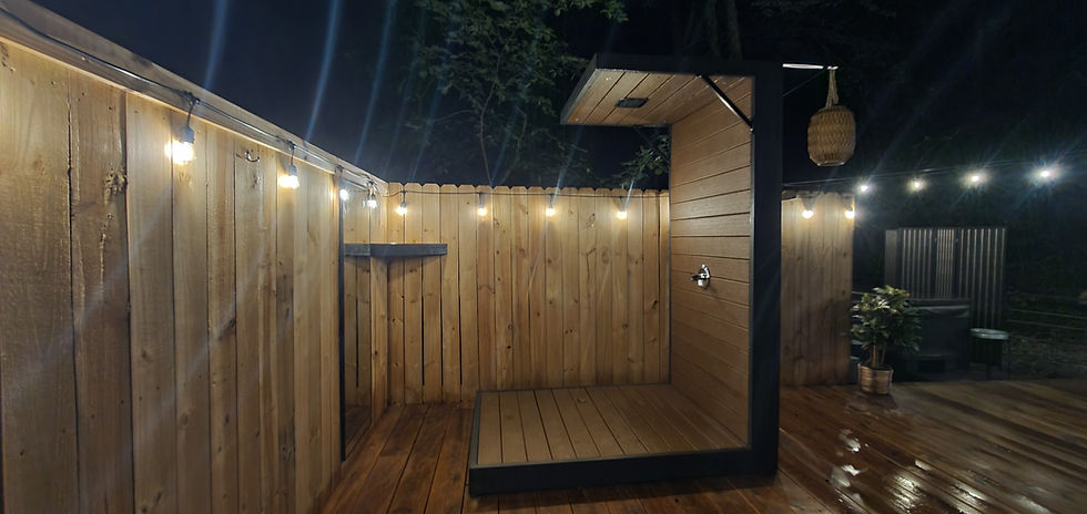 Outdoor Shower at Night