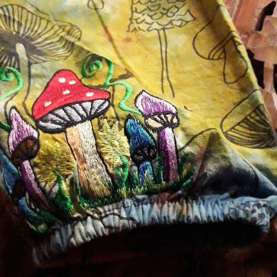 Thumbnail: Magic Fungi Toadstool Mushroom Afghan Harem Low Crotch Pants Trousers