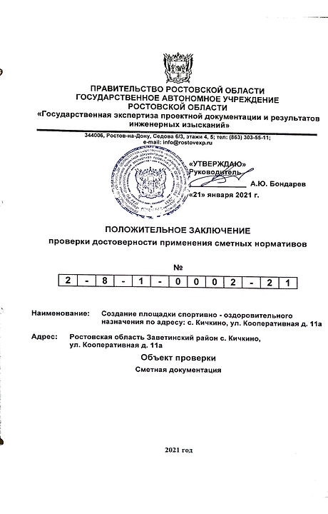 Положительное заключение (Кичкино спортп