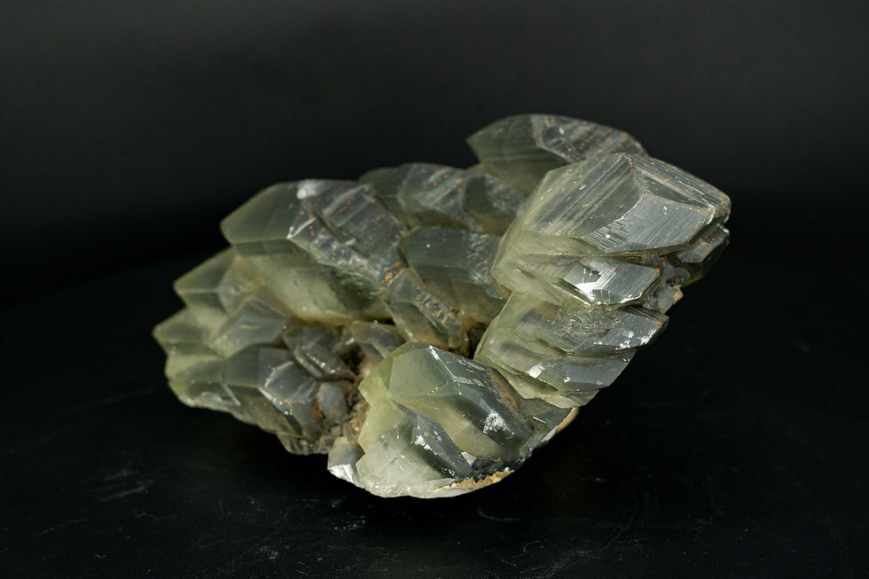 Thumbnail: UV-Reactive Large UFO Calcite Yellow & Green ChenZhou Mine Hunan